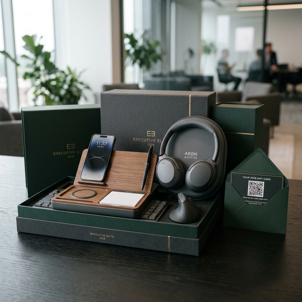 Tech & Phygital gifts: organizador wireless, auriculares, QR experiencias